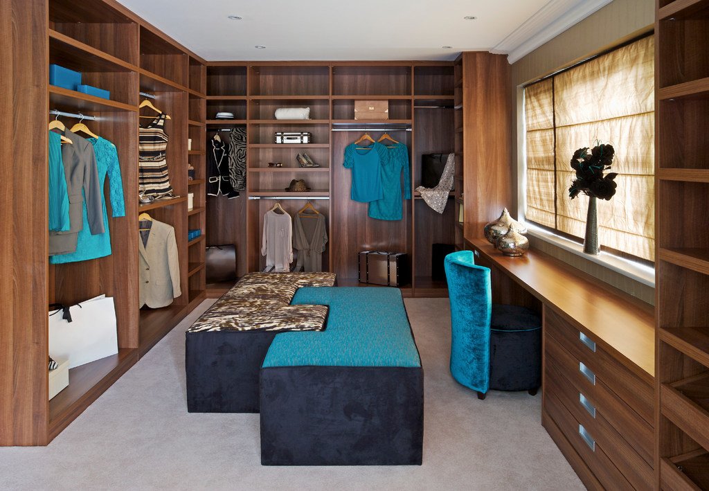 walnut closet, walk-in closet